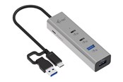 USB hub - I-Tec - hub - universal charging metal - 4 ports USB hub - 4 ports - Sølv - CAHUBMETAL2A2CPD