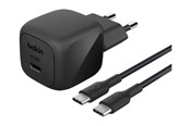 Mobil - Adaptere & Opladere - Belkin BoostCharge power adapter - compact - 24 pin USB-C - 45 Watt - with USB-C cable (1m) - WCA013KQ1MBK-B6