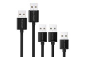 USB kabel - RAVPower 5 x USB 2.0 to Micro USB Cables (0.3 m + 2 x 0.9 m + 1.8 m + 3.0 m) Black - RP-LC04B