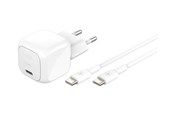 Mobil - Adaptere & Opladere - Belkin BoostCharge power adapter - compact - 24 pin USB-C - 30 Watt - with USB-C cable (1m) - WCA008KQ1MWH-B6