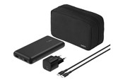 Powerbank - Belkin BoostCharge power bank - + AC power adapter - 24 pin USB-C 2 x USB - with zippered pouch case Powerbank - Sort - 20000 mAh - BU042KQBK