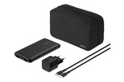 Powerbank - Belkin BoostCharge power bank - + AC power adapter - 24 pin USB-C 2 x USB - with zippered pouch case Powerbank - Sort - 10000 mAh - BU041KQBK