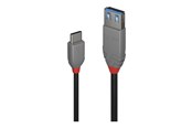 USB kabel - Lindy Black Line - USB-C cable - 24 pin USB-C to USB Type A - 15 cm - 36895