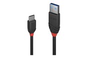 USB kabel - Lindy Black Line - USB-C cable - 24 pin USB-C to USB Type A - 1 m - 36916