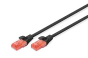 Netværkskabel - DIGITUS CAT 5e U-UTP Patch Cord - 0.5m - Sort - 2m - DK-1512-005/BL