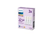Lyskilder - Philips LED pære 470lm 3,7W/827 (40W) 3-pak G9 - 929003790893
