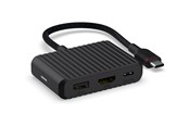 Dockingstation - Unisynk 3 Port USB-C Hub V2 4K 60Hz 100W - Black - 10383