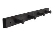 Beslag & hængsler - Home>it Coat rack 4 hooks pine wood black RETRO - 12303