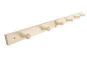 Beslag & hængsler - Home>it Coat rack 6 hooks pine wood natural RETRO - 12304