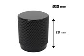 Beslag & hængsler - Home>it Knurled Furniture Knob Matte Black Set of 2 - 21286