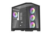 Kabinet - Darkflash FT418 PRO Computer Case with 7 ARGB Fans - Black - Kabinet - Sort - FT418 PRO Black