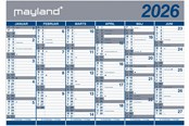Calendar - Mayland Kæmpekalender 2x6 mdr. papir 2026 (i paprør) - 26064000