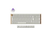 Tastatur - Keychron K4 HE SE (Wood) - Wireless Tri-Mode Hot Swap QMK Gateron 2.0 Purple Magnetic (Hall Effect) - Gaming Tastatur - Nordisk - Hvid - K4H-Q1-BO