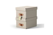 Arkivering & Opbevaring - Leitz Puro opbevaringsboks med låg, small, 7 L, 100 % recirkuleret karton, pakke med 2 stk, beige - 61470012