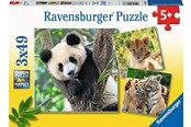Puslespil - Ravensburger Panda Lion And Tiger 3x49p - 05666