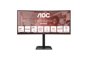 Skærm - 34" AOC CU34E4CV - 3440x1440 (UWQHD) - 120Hz - VA - 90W USB-C - KVM switch - CU34E4CV