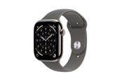 Smartwatch & Sportsur - Apple Watch Series 11 GPS + Cellular 42mm Natural Titanium Case with Stone Grey Sport Band - M/L - MF8N4QN/A