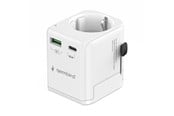 Strømkabel (ekstern) - Gembird Grounded universal travel power adapter - 20W - TPA-EU1A1C20-01-W