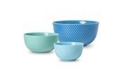 Borddækning - Lyngby Porcelæn - Rhombe Color Bowl Blue - Set of 3 - 25209