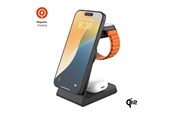 Mobil - Adaptere & Opladere - FIXED 3in1 Mag ALU Qi2 Wireless Charging station Black - FIXMPOS-AL2-BK
