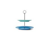 Borddækning - Lyngby Porcelæn - Rhombe Color Etagere 27 cm - Blue & Green - 201991