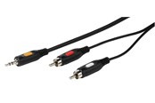 Audio kabel - Vivanco Audio Cable 1x3.5mm / 2xRCA 2.5m Black - 4008928460315