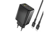 Mobil - Adaptere & Opladere - Dudao A29C 65W GaN Wall Charger + USB-C Cable - Black - 6976625334933