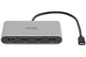 USB hub - OWC USB-C Quad HDMI 4K Display Adapter with DisplayLink USB hub - 4 ports - Sølv - OWCCADPDL4HDMI