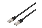 Netværkskabel - Deltaco STP-611SAU - patch cable - 1.5 m - black - Sort - 1m - STP-611SAU