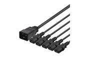 Strømkabel (intern) - Deltaco DEL-113Q - power splitter - IEC 60320 C20 to power IEC 60320 C13 - 3 m - DEL-113Q