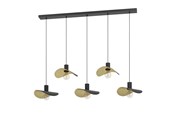 Lamper - EGLO Stars of Light SACEDA LANGBORD L1250 5XE27 SORT/GULD - 390396