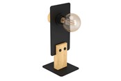 Lamper - EGLO BRAMERTON BORD E27 SORT/TRÆ FSC - 43754