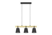 Lamper - EGLO BOYLE LANGBORD 3XE27 L780 SORT/NATUR FSC - 43636