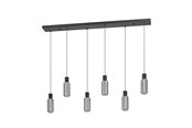 Lamper - EGLO MAIONE LANGBORD 6XE27 SORT/TRÆ/GRÅ - 901006