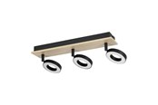 Lamper - EGLO RIELVES SPOTSKINNE L400 3X4,2W TRÆ/SORT/HVID FSC - 901204