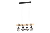 Lamper - EGLO TOWNSHEND 5 LANGBORD 4XE27 L700 SORT/TRÆ - 34041