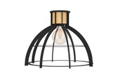 Lamper - EGLO STILLINGTON LOFT E27 SORT/TRÆ - 43768