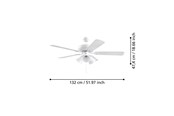 Lamper - EGLO EICHEF LOFT VENTILATOR Ø1320 AC HVID - 35076