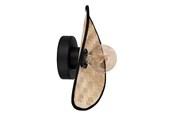 Lamper - EGLO MARYWELL VÆG 200X300 E27 SORT/BAMBUS - 44045