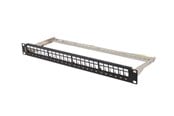 Netværkstilbehør - Lanberg Patch Panel Blank 24-Port 1U 19" FTP for Keystone Modules Black - PPKS-0924-B