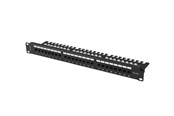 Netværkstilbehør - Lanberg Patch Panel 24-Port 1U 19" CAT.6A UTP w/ Cable Organizer Black - PPUA-1124-B