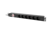 Strømkabel (ekstern) - Lanberg - power distribution unit - 2500 Watt - PDU-06E-0200-IEC-BK