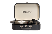Pladespiller - DENVER VPL-130DGR Retro designed suitcase turntable with PC recording via USB - Pladespiller Sort - VPL-130DGR