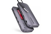 USB hub - AXAGON Gen2Combo 12-in-1 USB-C 10 Gbps HUB USB hub - USB 3.2 - 12 ports - Grå - HMC-12GM2