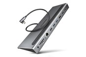 USB hub - AXAGON Triple 4K Display SuperSpeed USB-C Hub USB hub - USB 3.2 - 11 ports - Grå - HMC-4KX3