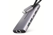 USB hub - AXAGON Combo 6-in-1 USB-C 10 Gbps HUB USB hub - USB 3.2 - 6 ports - Sølv - HMC-6G2L