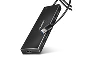 USB hub - AXAGON SuperSpeed USB-A Flat Hub with 1 m Cable USB hub - USB 3.2 - 7 ports - Sort - HUE-F7A