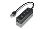 USB hub - AXAGON USB-A 3.0 Hub with Micro USB Power Connector USB hub - USB 3.2 - 4 ports - Sort - HUE-S2B