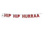 Hobby artikler - SCANSEASON Guirlande HIP HIP HURRA rød glitter - 100358