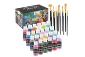 Hobby artikler - Creative Craft Group Acryl maling. 24 x 59ml. + 12 pensler - AR0765/GE